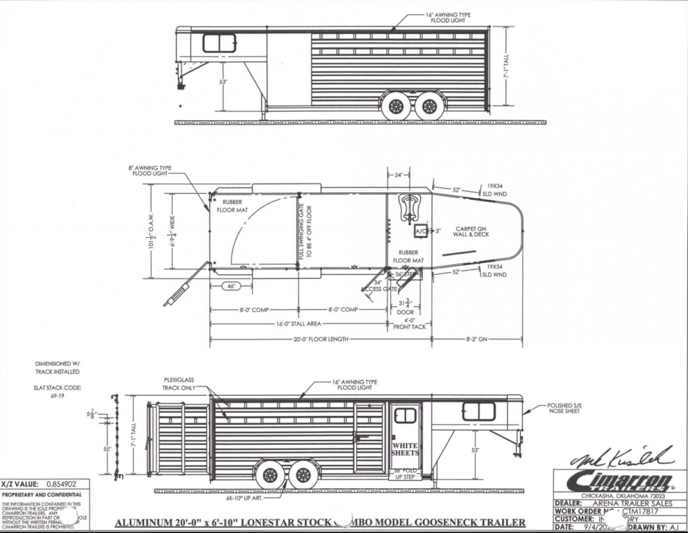 New 2026 Cimarron Trailers 6'10" x 20" Lonestar Stock/Combo Stock