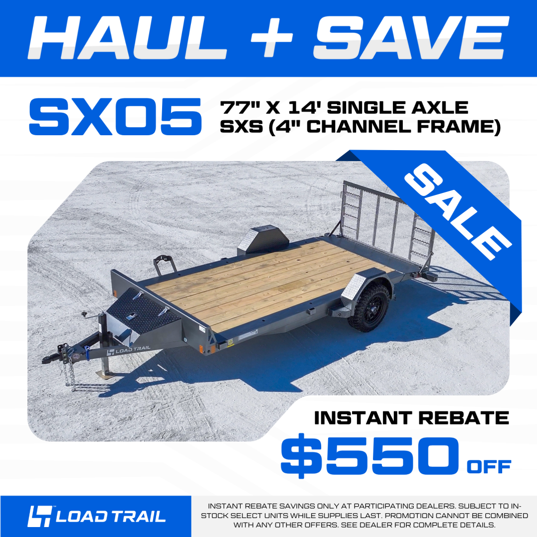 New YEAR END SALE !!! ALL NEW 2026 Load Trail 77x14 SxS Utility Trailer