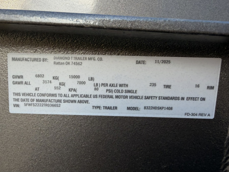 New 2026 Diamond T 7-HD22 SKID-PRO Equipment Hauler 15K GVWR