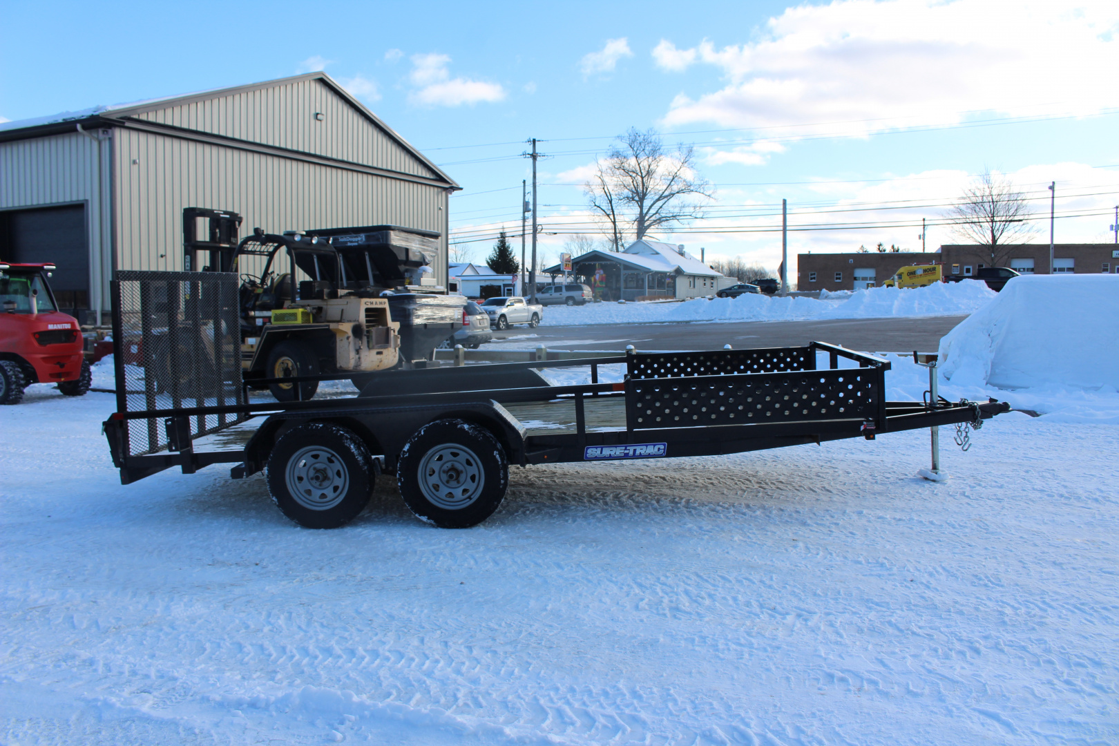 New 2022 Sure-Trac 7' x 16' Tandem Axle Tube Top ATV Trailer - 7000# GVW