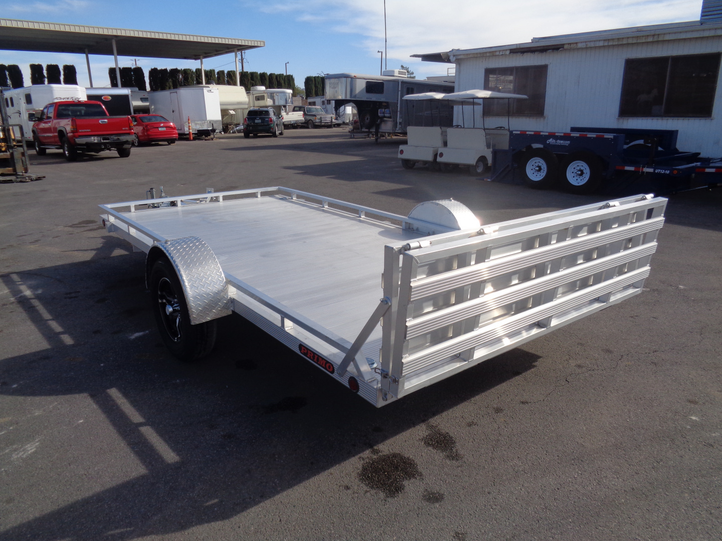 New 2023 Primo * UT82X14-LP * 14ft Aluminum ATV Trailer w/ Bi-Fold Tailgate
