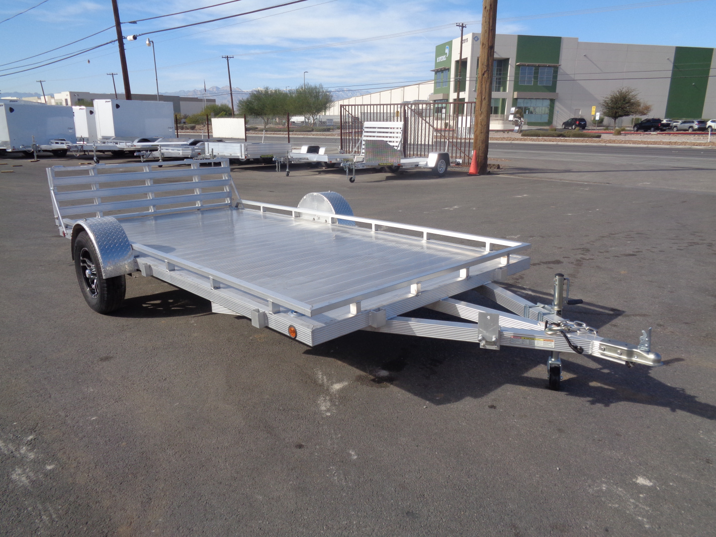 New 2023 Primo * UT82X14-LP * 14ft Aluminum ATV Trailer w/ Bi-Fold Tailgate