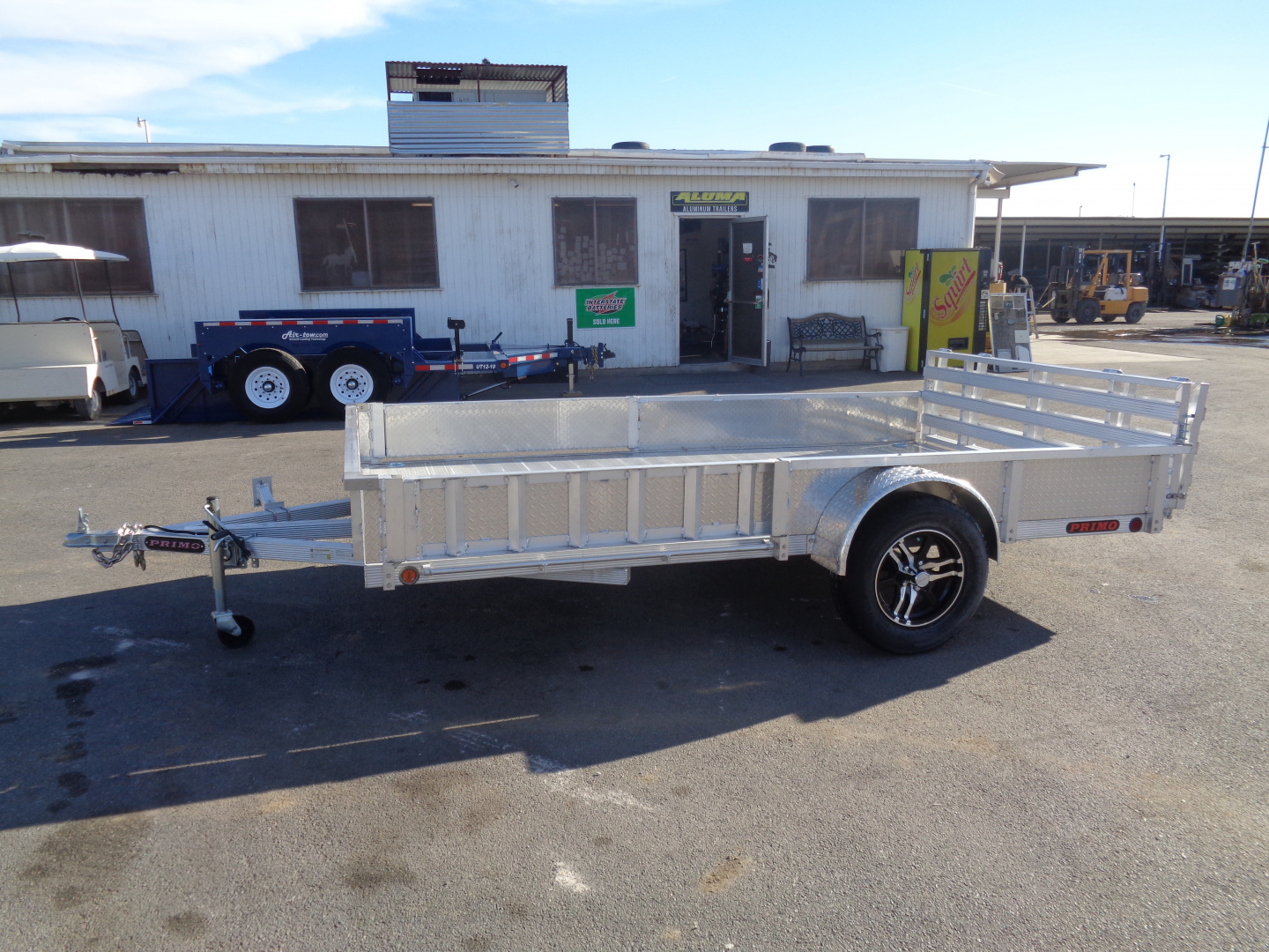 New 2023 Primo * ATV82X12-ATP* 12ft Aluminum ATV Trailer w/ Side Ramps & Bi-Fold Tailgate