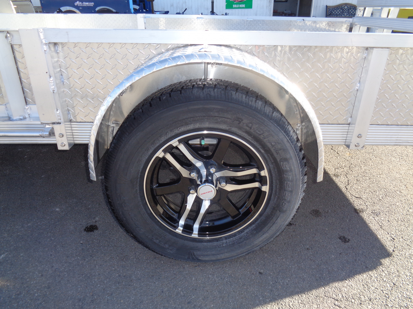 New 2023 Primo * ATV82X12-ATP* 12ft Aluminum ATV Trailer w/ Side Ramps & Bi-Fold Tailgate