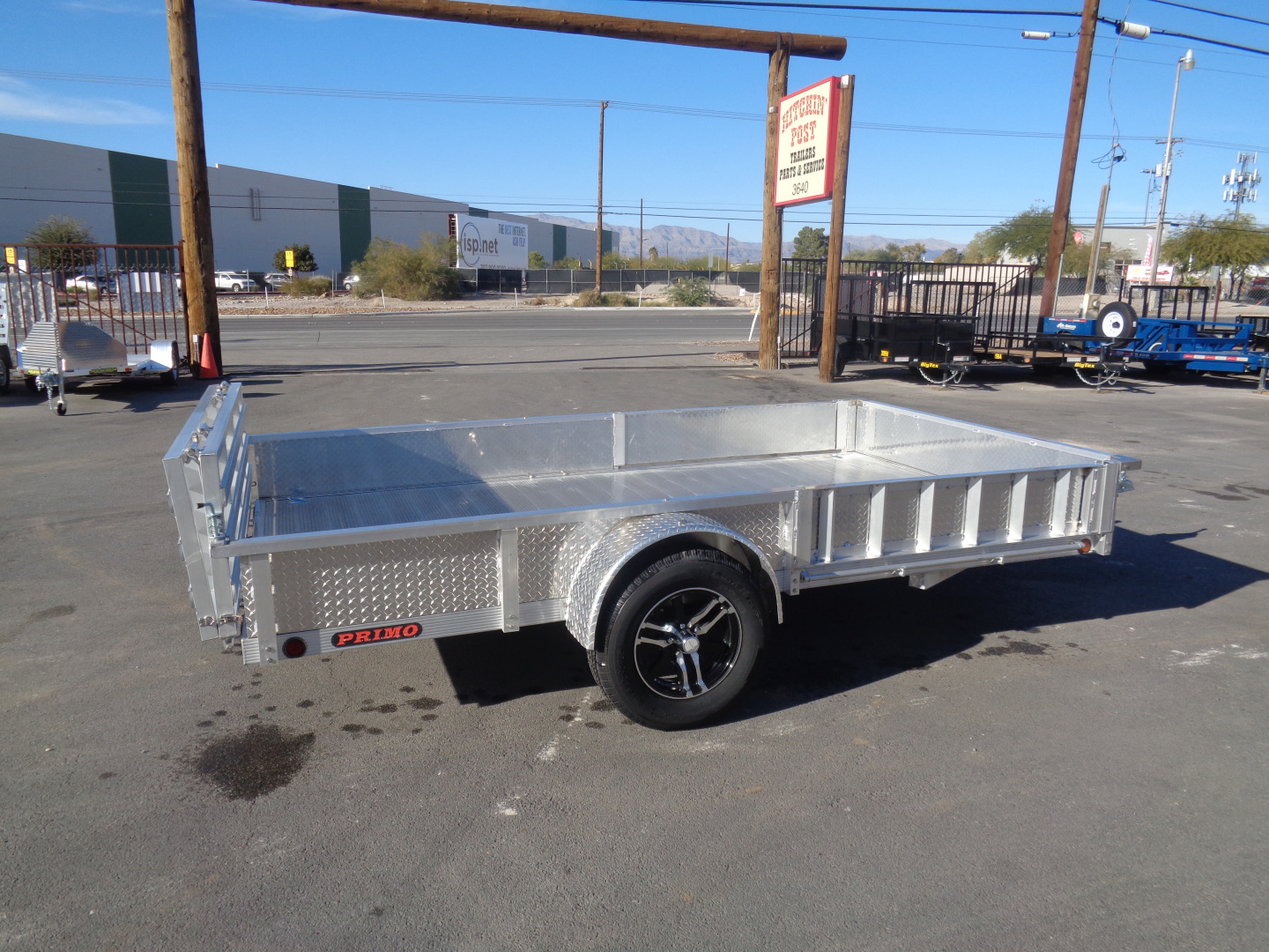 New 2023 Primo * ATV82X12-ATP* 12ft Aluminum ATV Trailer w/ Side Ramps & Bi-Fold Tailgate