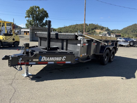 New DUMP TRAILER 2025 Diamond C LPT207 82X14 LOW PROFILE 14000 GVWR METALLIC GRAY