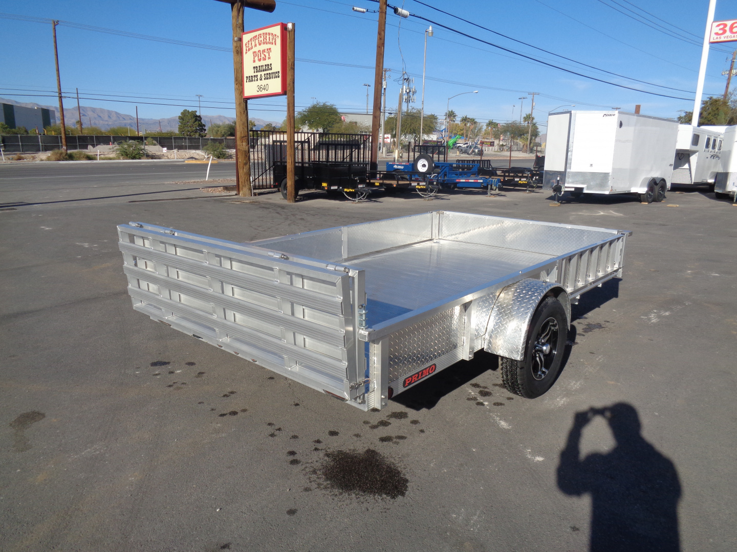 New 2023 Primo * ATV82X12-ATP* 12ft Aluminum ATV Trailer w/ Side Ramps & Bi-Fold Tailgate