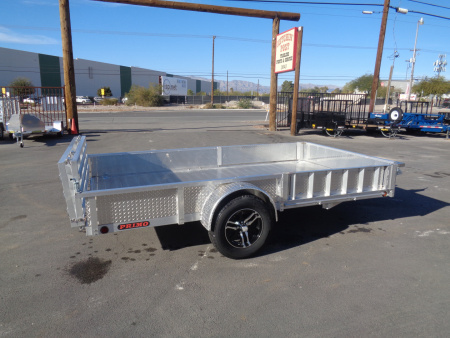 New 2023 Primo * ATV82X12-ATP* 12ft Aluminum ATV Trailer w/ Side Ramps & Bi-Fold Tailgate