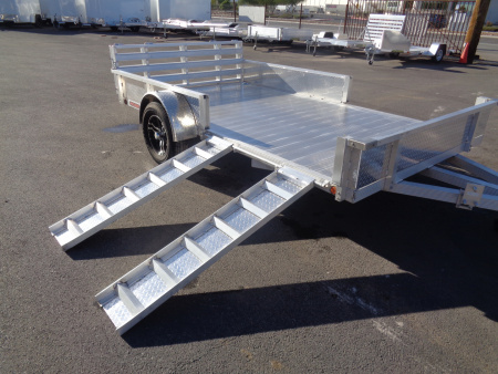 New 2023 Primo * ATV82X12-ATP* 12ft Aluminum ATV Trailer w/ Side Ramps & Bi-Fold Tailgate