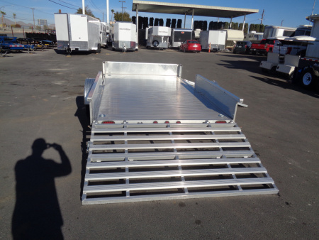 New 2023 Primo * ATV82X12-ATP* 12ft Aluminum ATV Trailer w/ Side Ramps & Bi-Fold Tailgate