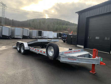 New USED* 2024 Triumph galvanized 7x22 - Gravity Tilt/ Winch / I-Beam Frame - 14,000GVW