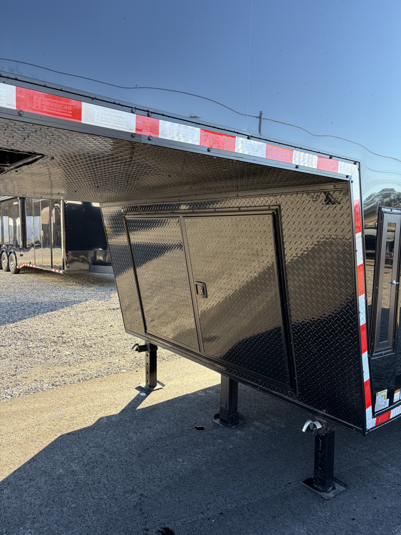 New 2026 Haulmark 44 Gooseneck Bathroom Race Trailer, Polycor, Insulated, Air Prep, A/C, Awnings, Race Ready