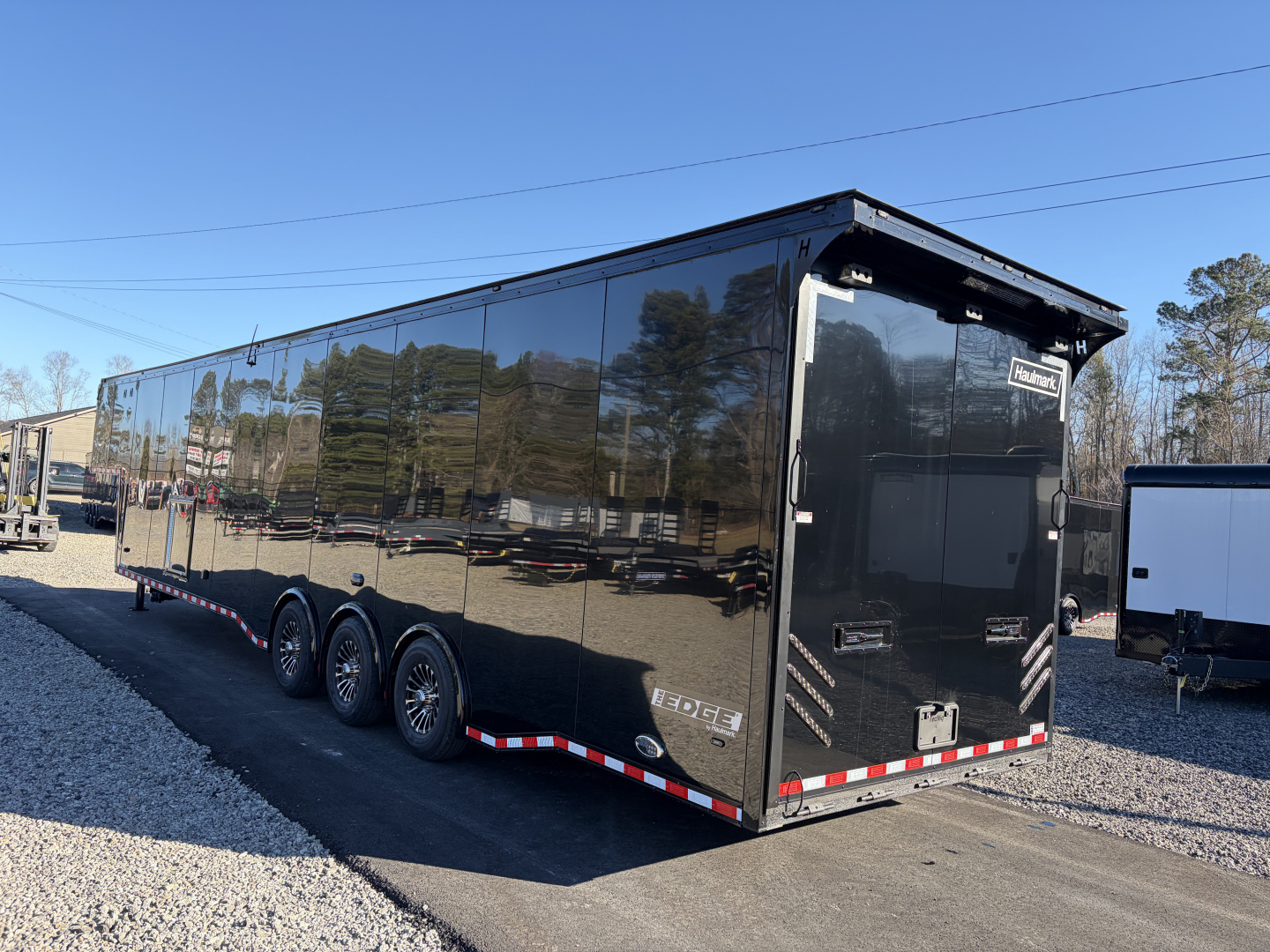 New 2026 Haulmark 44 Gooseneck Bathroom Race Trailer, Polycor, Insulated, Air Prep, A/C, Awnings, Race Ready