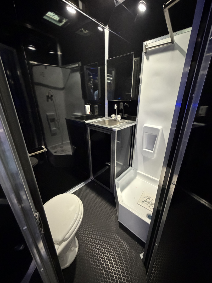 New 2026 Haulmark 44 Gooseneck Bathroom Race Trailer, Polycor, Insulated, Air Prep, A/C, Awnings, Race Ready