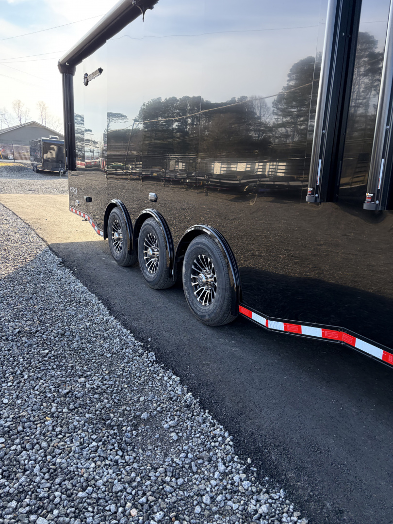 New 2026 Haulmark 44 Gooseneck Bathroom Race Trailer, Polycor, Insulated, Air Prep, A/C, Awnings, Race Ready