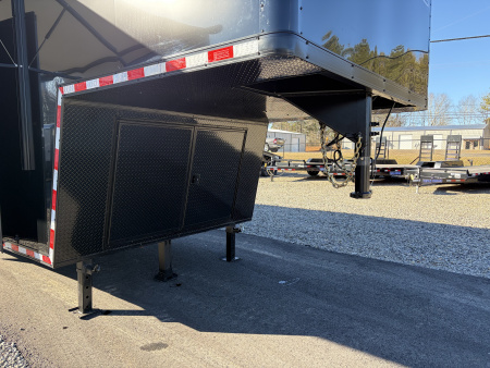 New 2026 Haulmark 44 Gooseneck Bathroom Race Trailer, Polycor, Insulated, Air Prep, A/C, Awnings, Race Ready