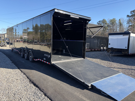 New 2026 Haulmark 44 Gooseneck Bathroom Race Trailer, Polycor, Insulated, Air Prep, A/C, Awnings, Race Ready