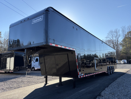 New 2026 Haulmark 44 Gooseneck Bathroom Race Trailer, Polycor, Insulated, Air Prep, A/C, Awnings, Race Ready
