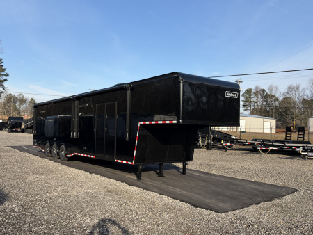 New 2026 Haulmark 44 Gooseneck Bathroom Race Trailer, Polycor, Insulated, Air Prep, A/C, Awnings, Race Ready