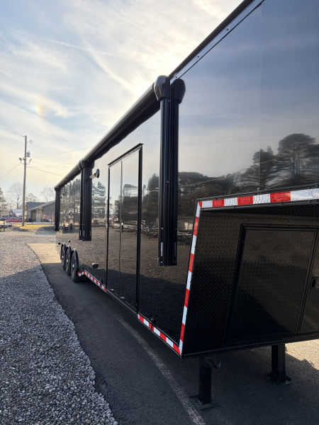 New 2026 Haulmark 44 Gooseneck Bathroom Race Trailer, Polycor, Insulated, Air Prep, A/C, Awnings, Race Ready