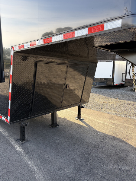 New 2026 Haulmark 44 Gooseneck Bathroom Race Trailer, Polycor, Insulated, Air Prep, A/C, Awnings, Race Ready