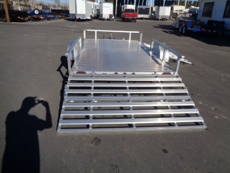 New 2023 Primo * ATV82X12 * 12ft Aluminum ATV Trailer w/ Side Ramps & Bi-Fold Tailgate