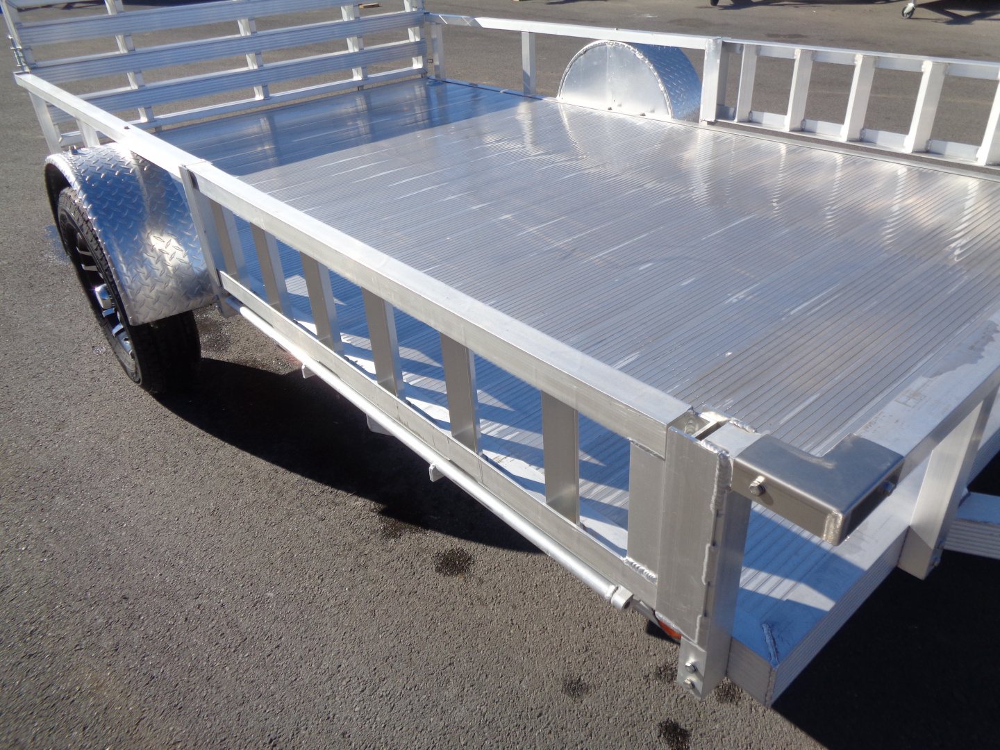 New 2023 Primo * ATV82X12 * 12ft Aluminum ATV Trailer w/ Side Ramps & Bi-Fold Tailgate