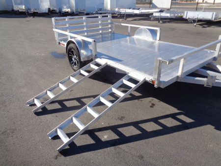 New 2023 Primo * ATV82X12 * 12ft Aluminum ATV Trailer w/ Side Ramps & Bi-Fold Tailgate
