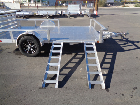 New 2023 Primo * ATV82X12 * 12ft Aluminum ATV Trailer w/ Side Ramps & Bi-Fold Tailgate