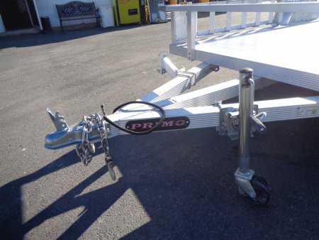 New 2023 Primo * ATV82X12 * 12ft Aluminum ATV Trailer w/ Side Ramps & Bi-Fold Tailgate