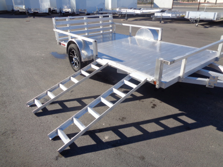 New 2023 Primo * ATV82X12 * 12ft Aluminum ATV Trailer w/ Side Ramps & Bi-Fold Tailgate