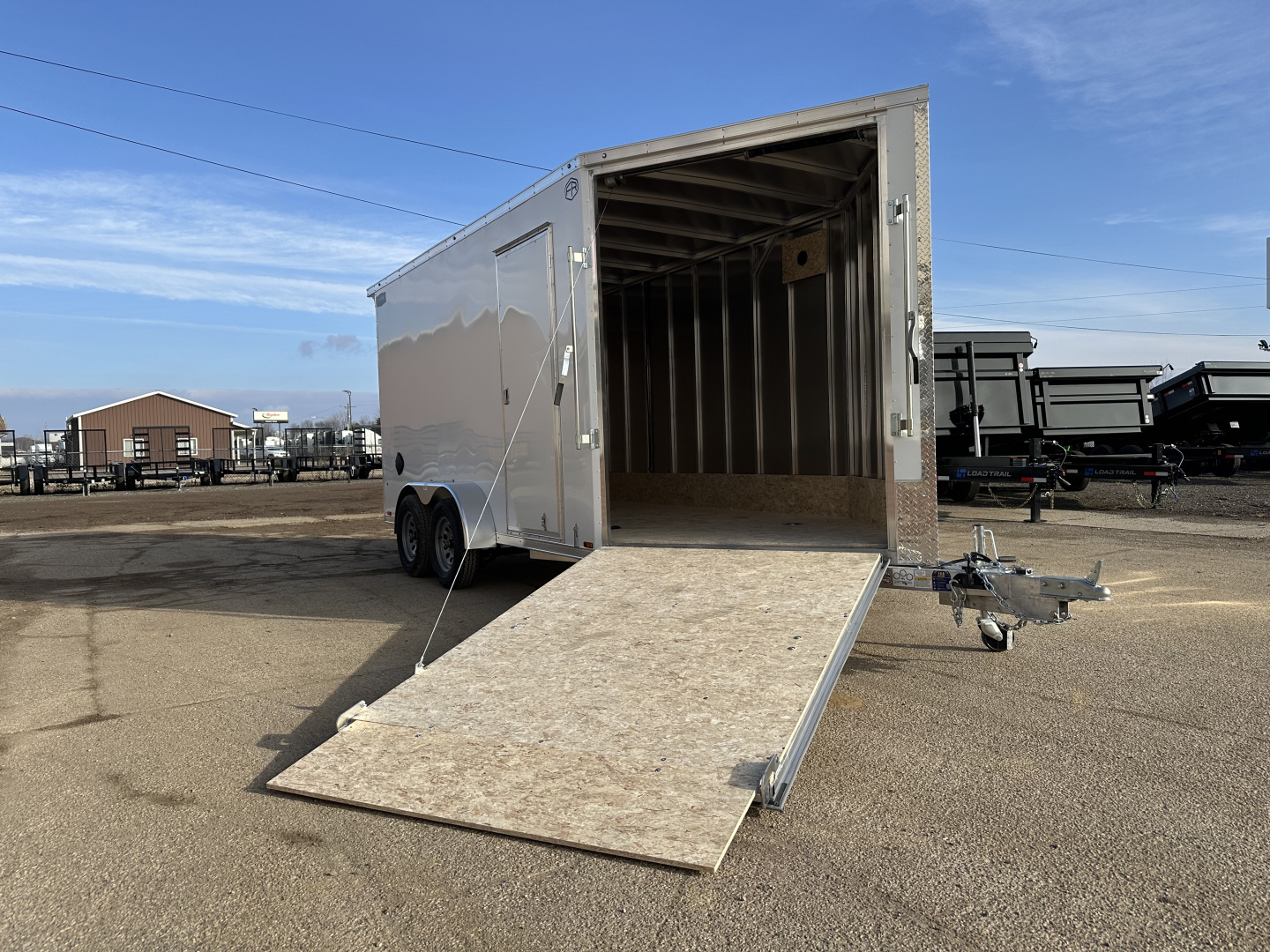 New 2026 Lightning Trailers 7x19 Aluminum 2-Place W/7ft Height & Rear Spoiler Snowmobile Trailer