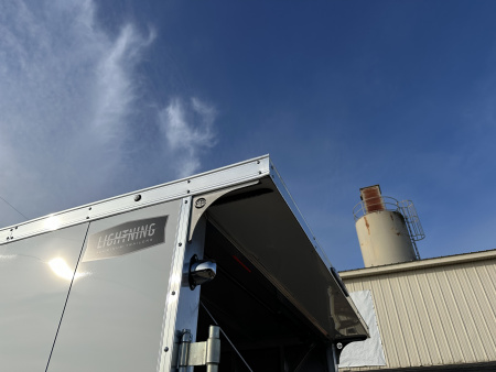 New 2026 Lightning Trailers 7x19 Aluminum 2-Place W/7ft Height & Rear Spoiler Snowmobile Trailer