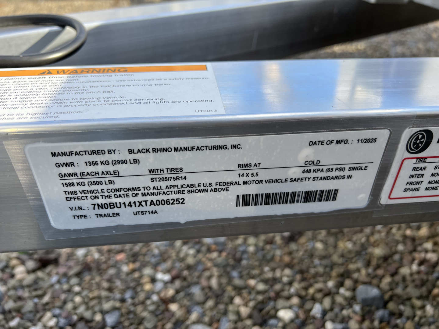 New 2026 Black Rhino 7X14 3K Utility Trailer
