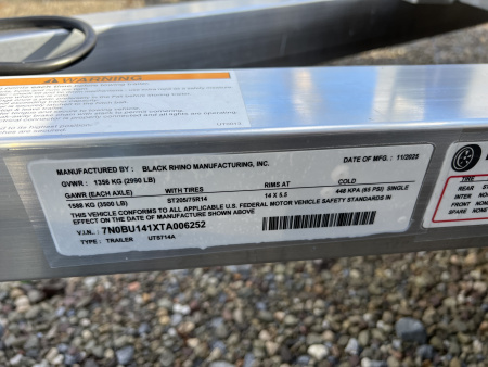 New 2026 Black Rhino 7X14 3K Utility Trailer