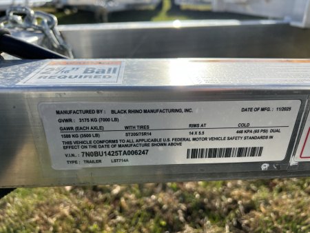 New 2025 Black Rhino 7X14 7K Utility Trailer