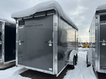 New 2026 Lightning Trailers 7x23 Aluminum 3-Place W/7Ft Height & Rear Spoiler Snowmobile Trailer