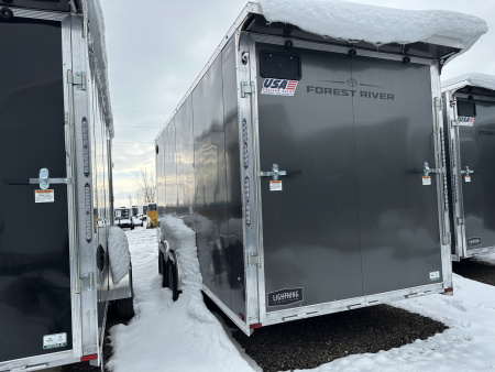 New 2026 Lightning Trailers 7x23 Aluminum 3-Place W/7Ft Height & Rear Spoiler Snowmobile Trailer