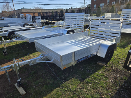New 5'3" x 10' Aluma 6310ESA Aluminum Utility Trailer, 2K GVWR **w/ 12" Solid Side Kit & Ramp Gate
