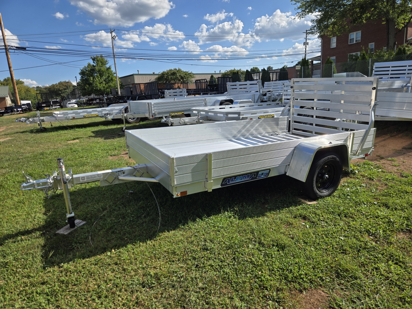 New 5'3" x 10' Aluma 6310ESA Aluminum Utility Trailer, 2K GVWR **w/ 12" Solid Side Kit & Ramp Gate