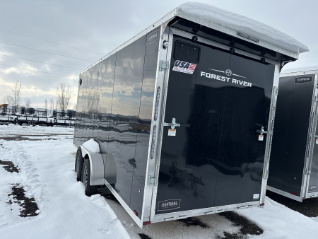 New 2026 Lightning Trailers 7x23 Aluminum 3-Place W/7Ft Height & Rear Spoiler Snowmobile Trailer