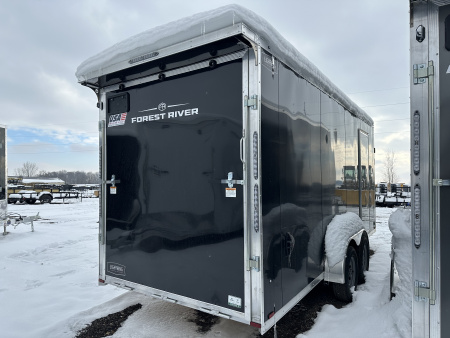 New 2026 Lightning Trailers 7x23 Aluminum 3-Place W/7Ft Height & Rear Spoiler Snowmobile Trailer
