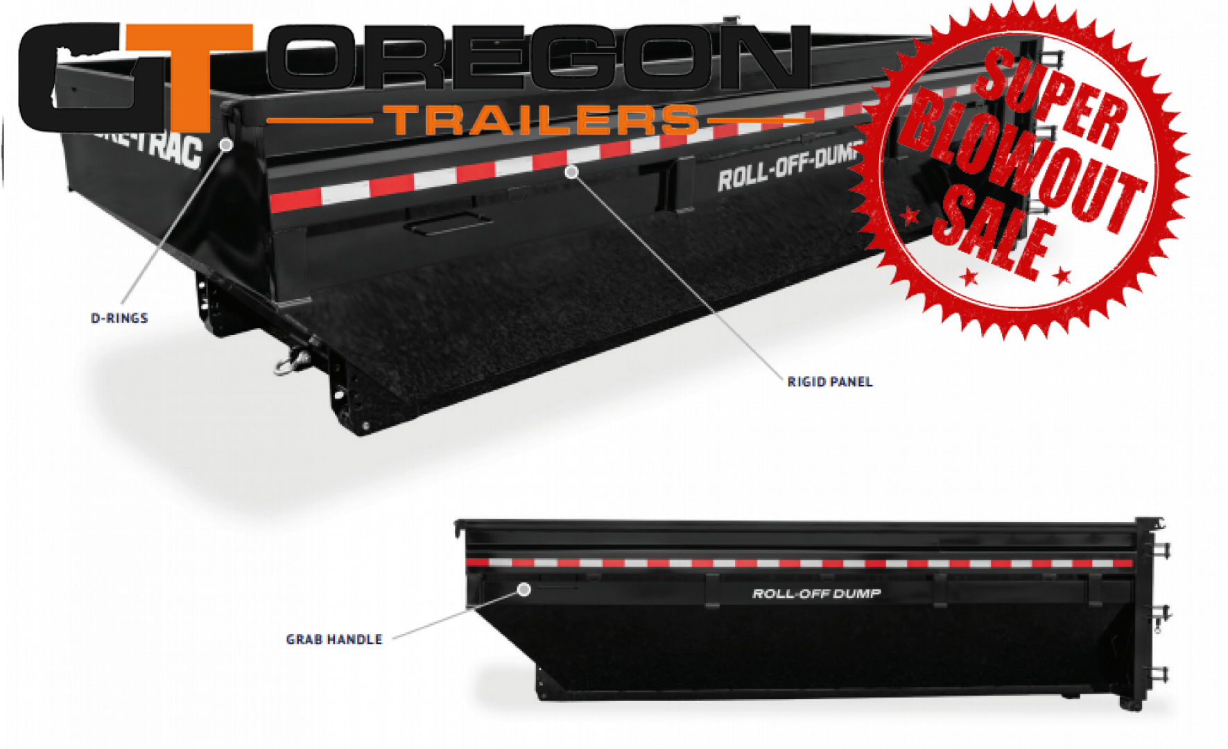 New 2026 Sure-Trac Roll Off Dump Bin 7x16 w/ 4' Sides 15.5 Cubic Yards