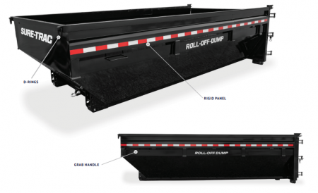 New 2026 Sure-Trac Roll Off Dump Bin 7x16 w/ 4' Sides 15.5 Cubic Yards