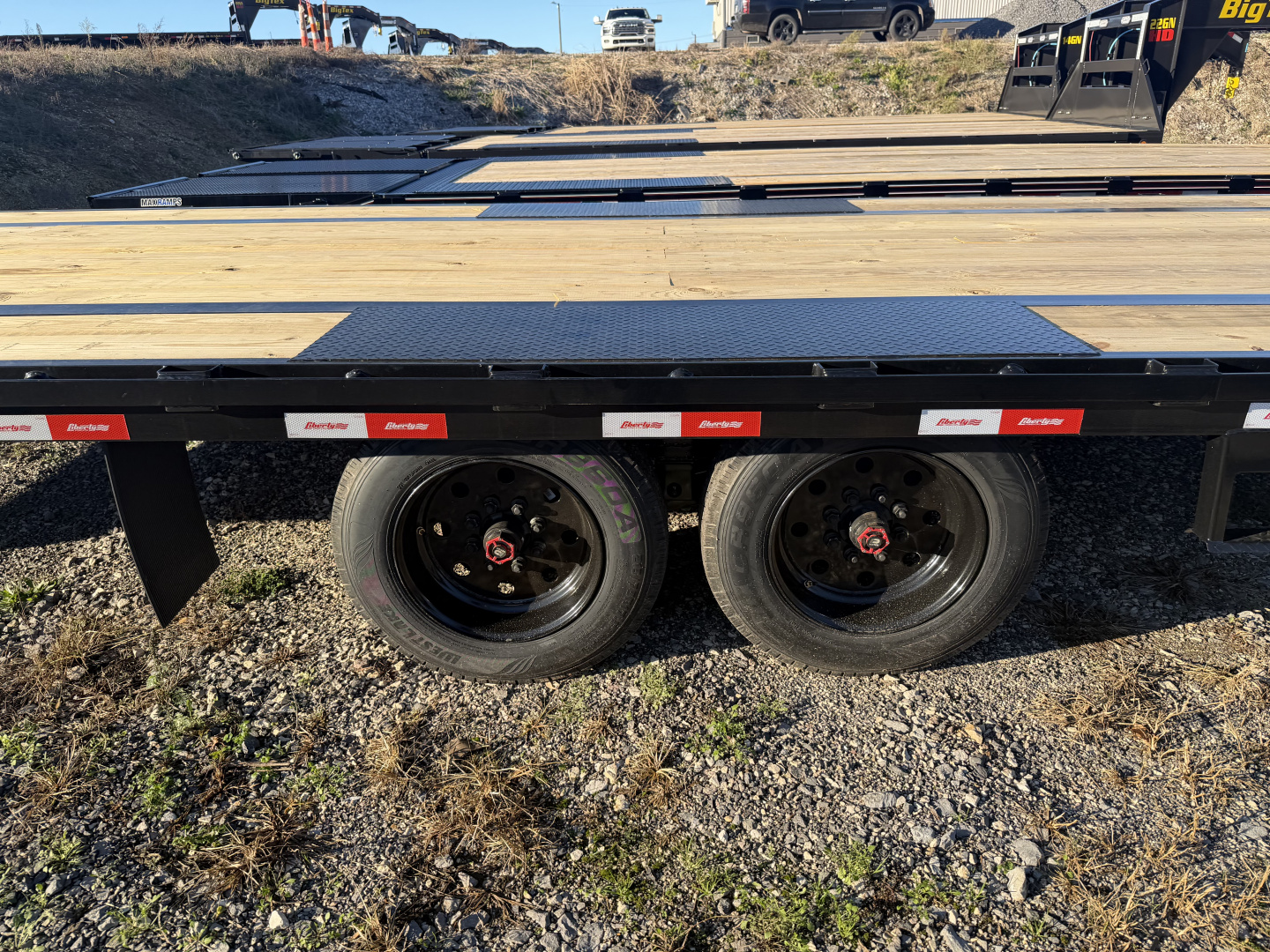 New 2026 Liberty LF16K Flatbed Trailer, SLIDE IN RAMPS, 17.5K GVWR