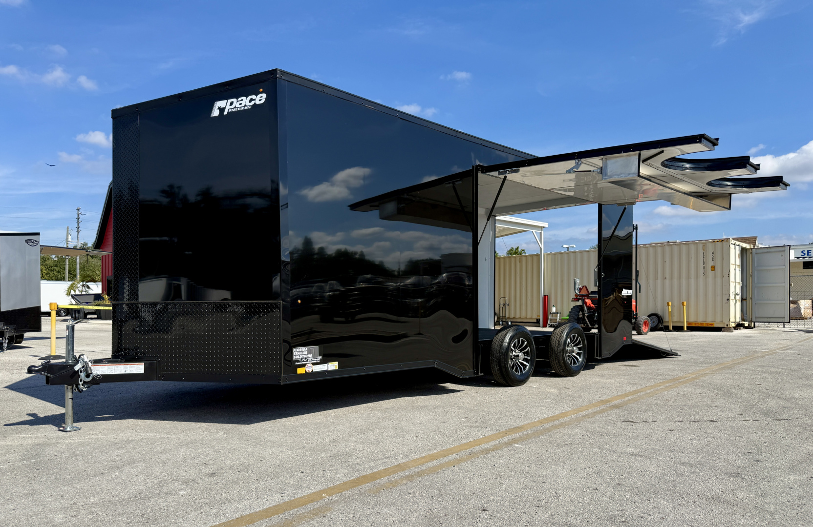 New 2026 Pace American 8.5x20 10K Black Out Rear Ramp Door W/ Ultimate Escape Door Car Hauler