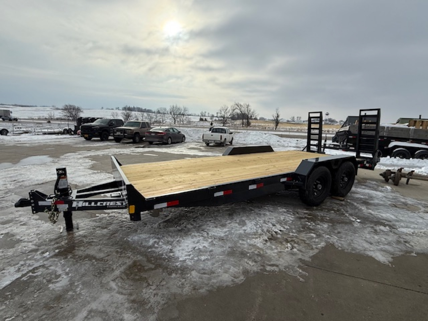 New 2026 Hillcrest 82"x18'+2' 15.4k Demco Coupler Equipment Trailer