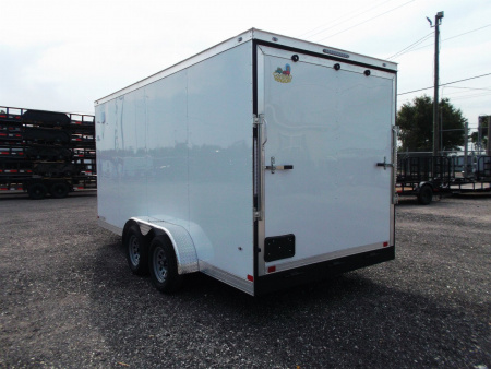 New 2026 Covered Wagon Trailers 7x14 Cargo Trailer / Enclosed Trailer / 6'6" Interior / Extra Wide Ramp / 48" RV Door / .030 White Semi-Screwless Exterior Cargo / Enclosed Trailer