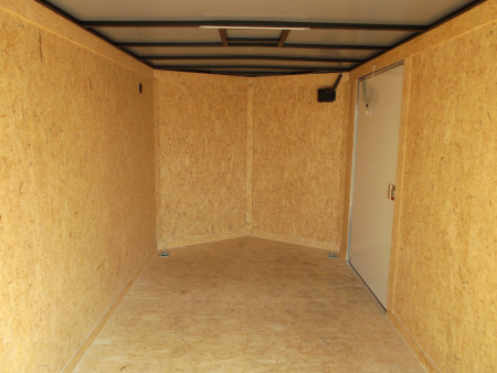 New 2026 Covered Wagon Trailers 7x14 Cargo Trailer / Enclosed Trailer / 6'6" Interior / Extra Wide Ramp / 48" RV Door / LEDs / .030 Charcoal Gray Semi-Screwless Exterior