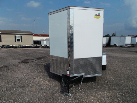 New 2026 Covered Wagon Trailers 6x10 Cargo Trailer / Enclosed Trailer / Extra Wide Ramp / 6'6" Interior / RV Side Door / (4) Recessed D-Rings / .030 White Semi-Screwless Exterior